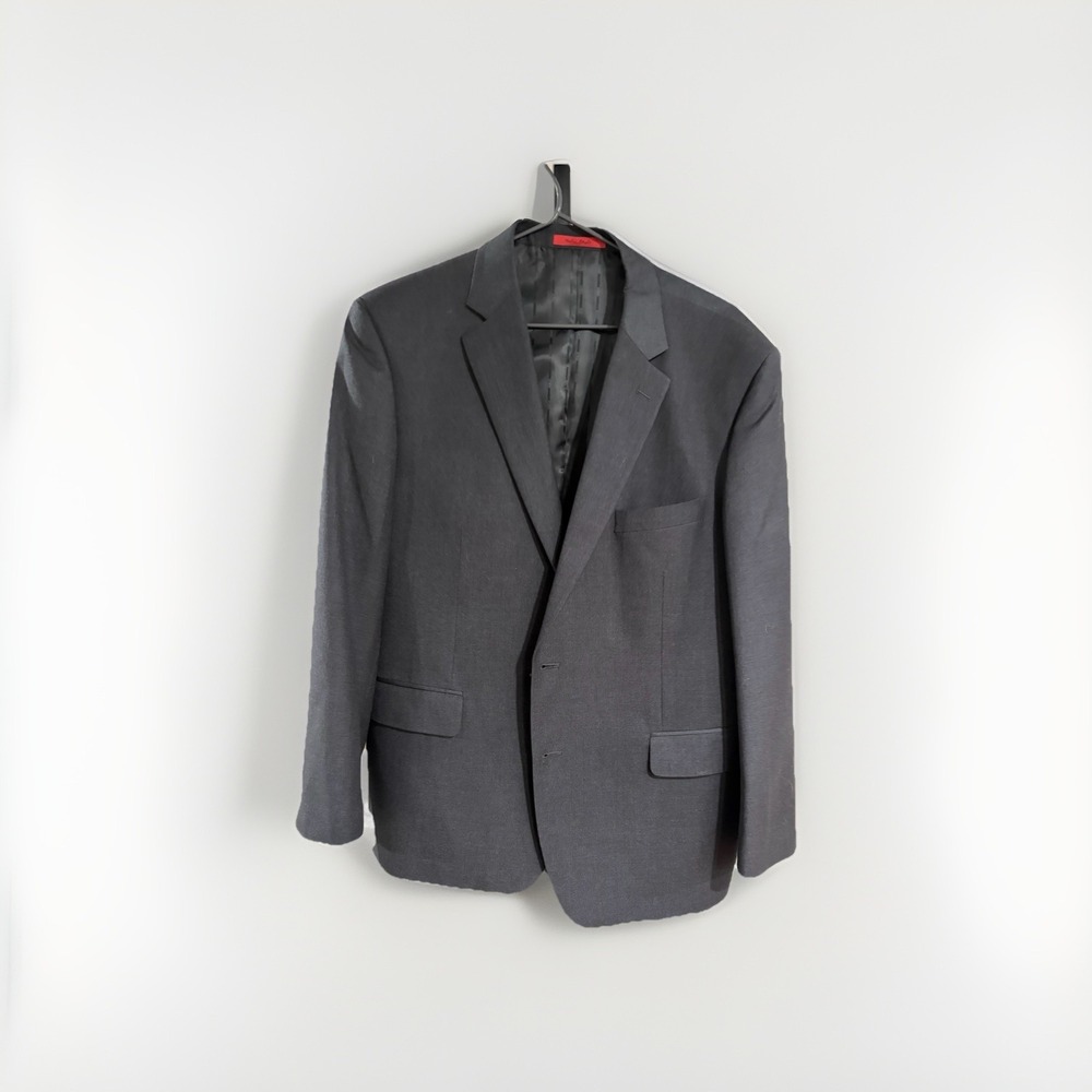 Renoir Mens Suit Jacket Sport Coat Blazer Sz 44 x 38 Charcoal Gray 2 Button H1